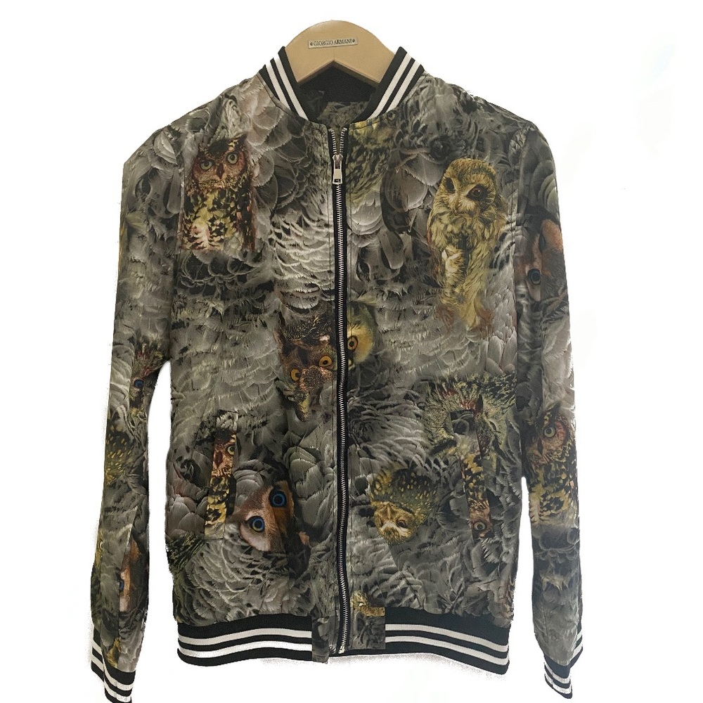 Wind breaker bomber jacket with cool print - M
